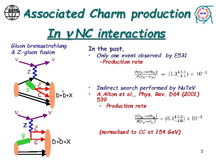 Associated Charm production In n NC interactions Gluon bremsstrahlung & Z-gluon fusion In the