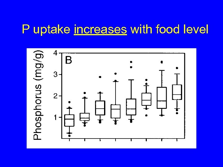 P uptake increases with food level 