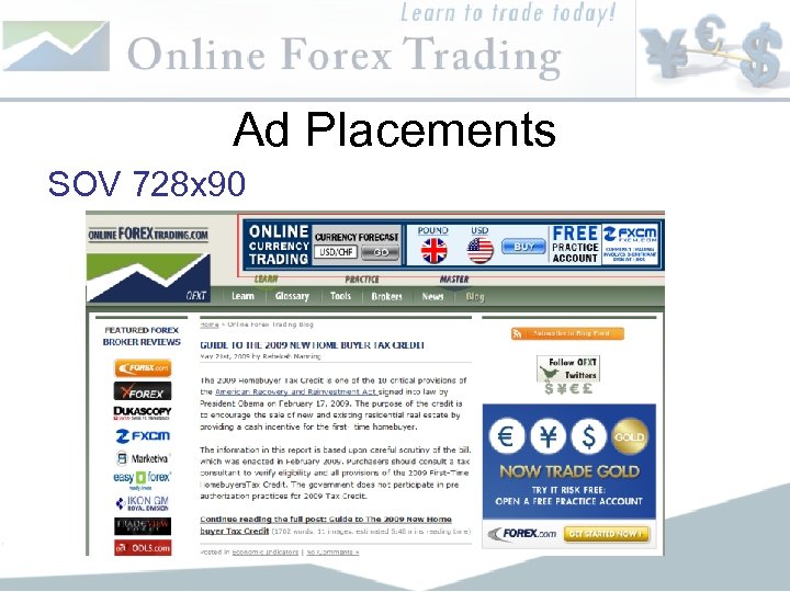 Ad Placements SOV 728 x 90 
