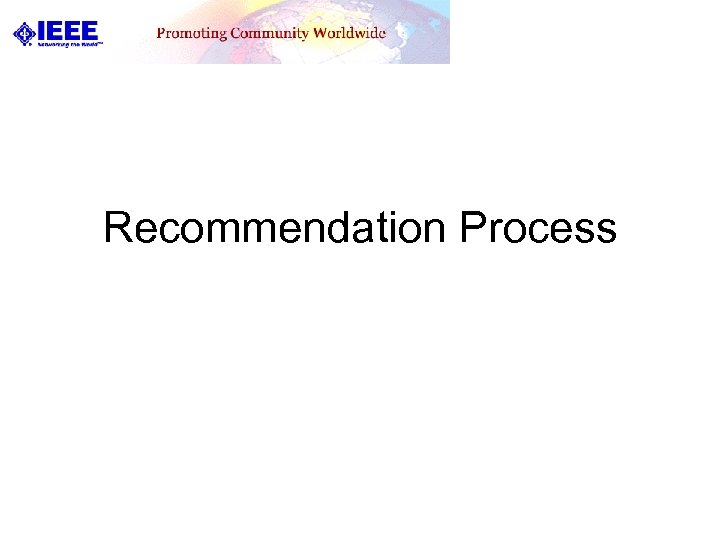 Recommendation Process 