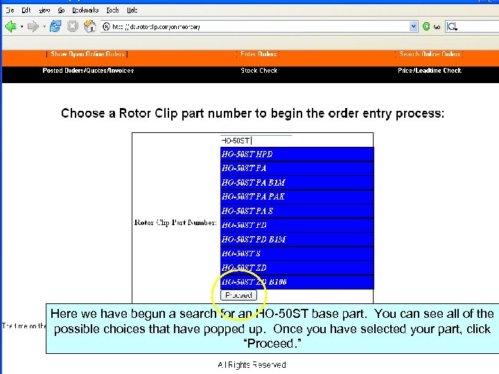 Here you will input the part number you would like to buy. You will