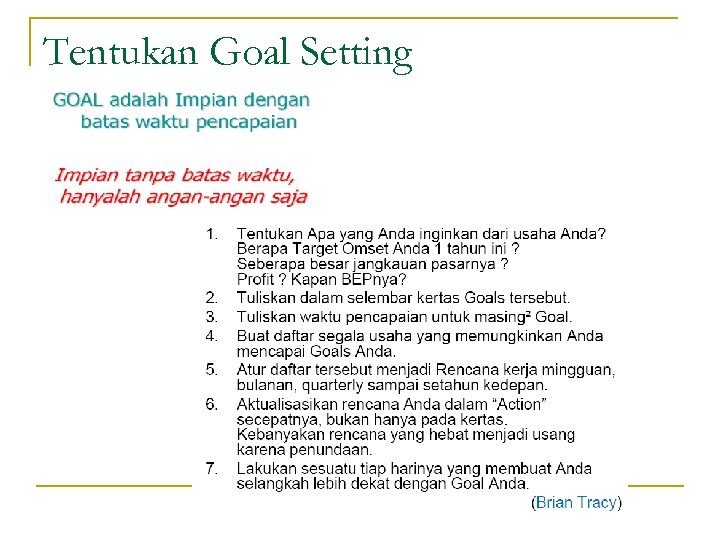 Tentukan Goal Setting 
