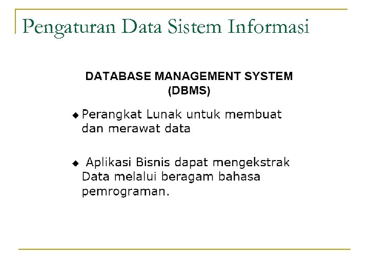 Pengaturan Data Sistem Informasi 