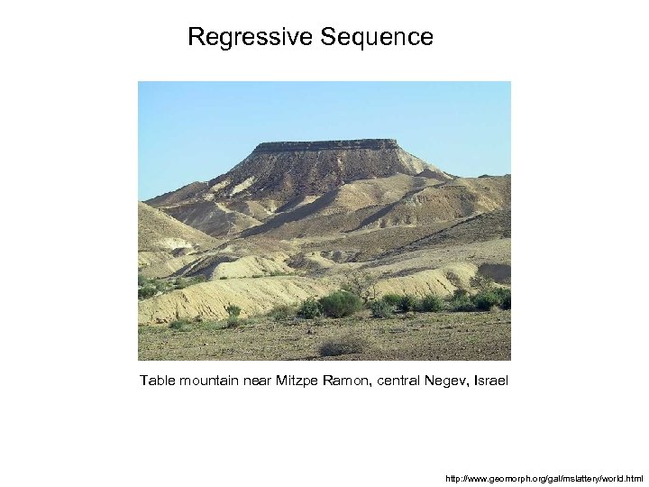 Regressive Sequence Table mountain near Mitzpe Ramon, central Negev, Israel http: //www. geomorph. org/gal/mslattery/world.