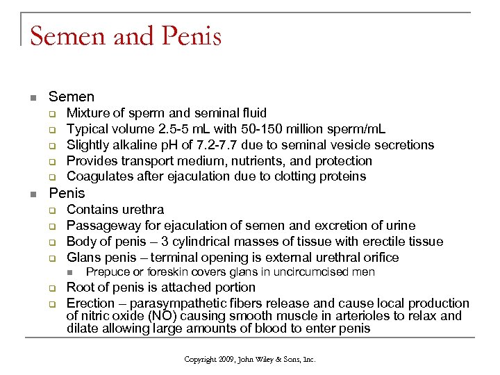 Semen and Penis n Semen q q q n Mixture of sperm and seminal
