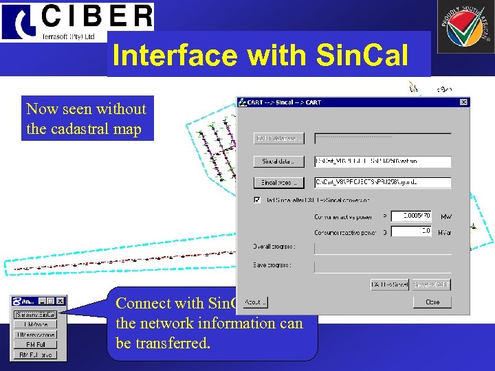 Interface with Sin. Cal Now seen without Consider an MV/LV the cadastral map layout