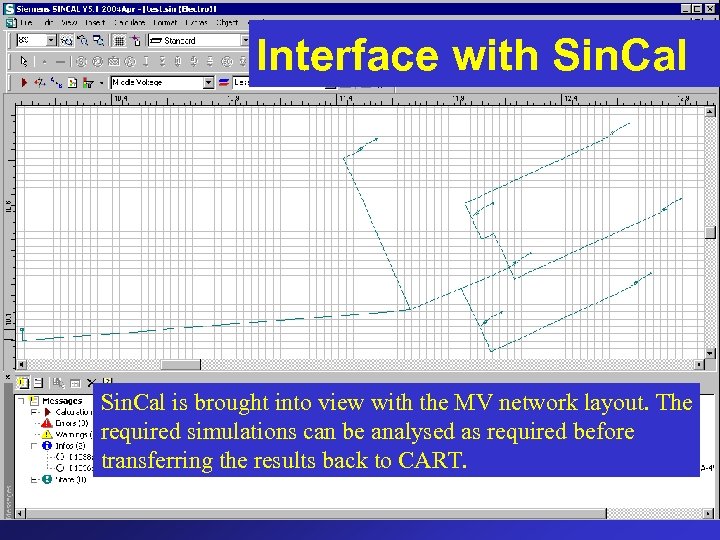 Interface with Sin. Cal is brought into view with the MV network layout. The