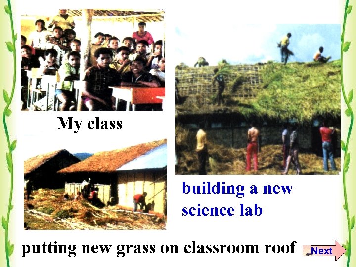 My class building a new science lab putting new grass on classroom roof Next