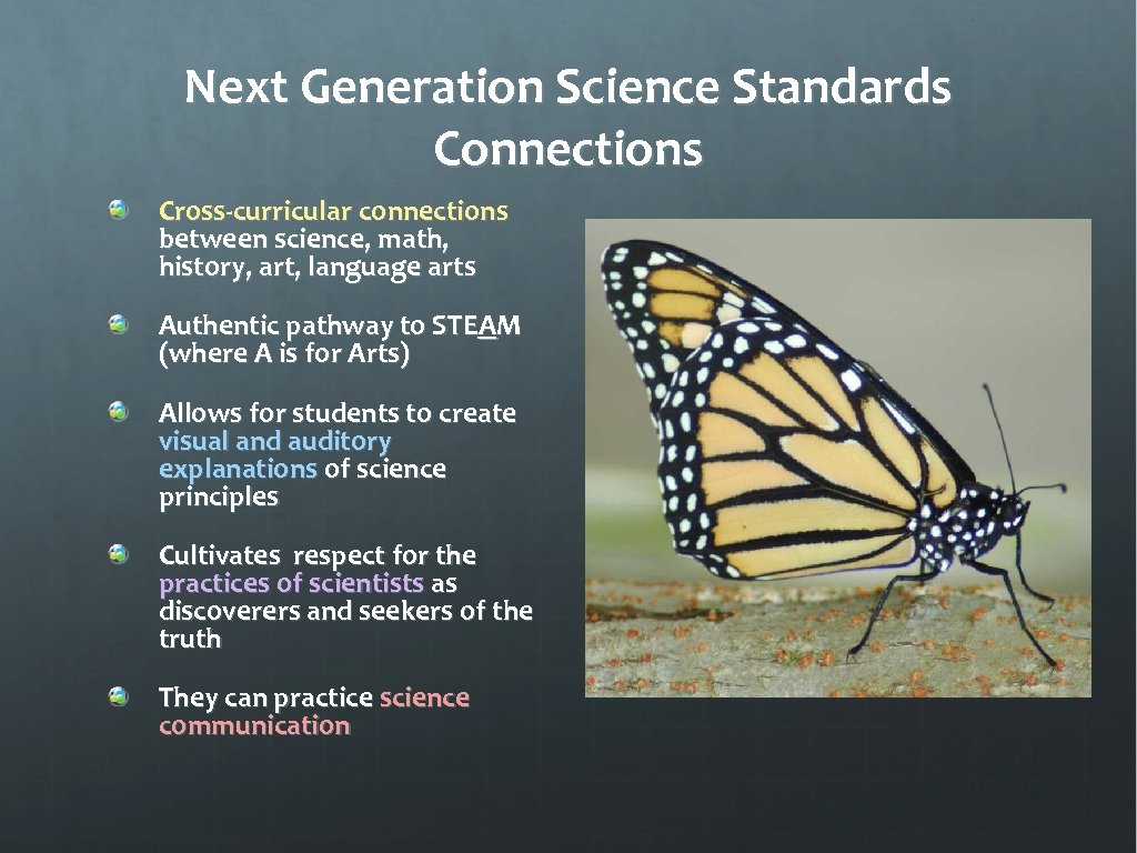 Next Generation Science Standards Connections Cross-curricular connections between science, math, history, art, language arts