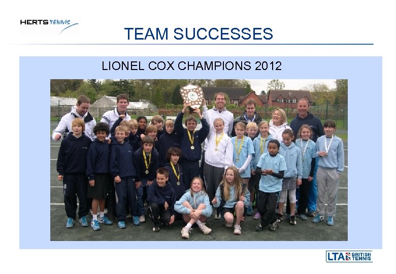 TEAM SUCCESSES LIONEL COX CHAMPIONS 2012 