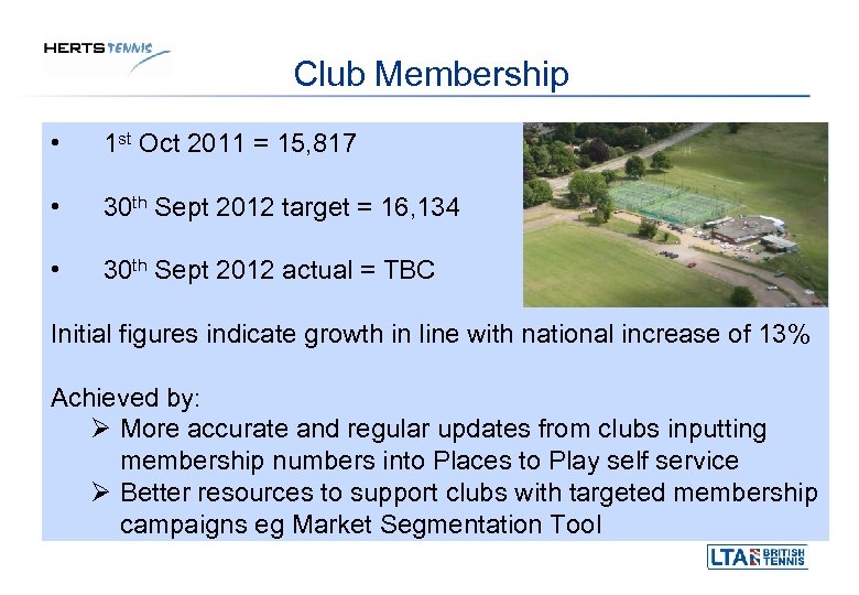 Club Membership • 1 st Oct 2011 = 15, 817 • 30 th Sept