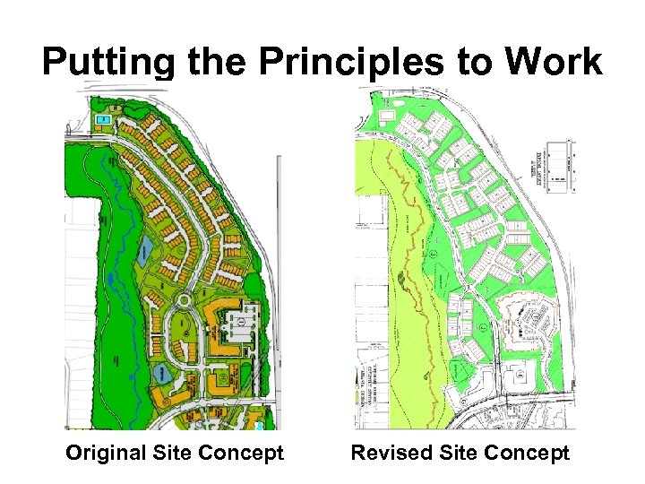 Putting the Principles to Work Original Site Concept Revised Site Concept 