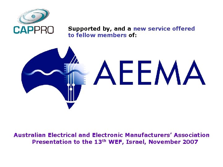Supported by, and a new service offered to fellow members of: Australian Electrical and