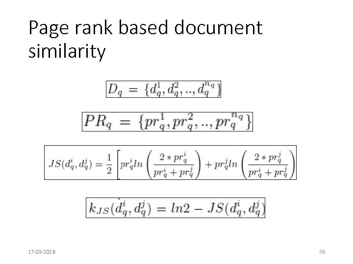 Page rank based document similarity 17 -03 -2018 56 