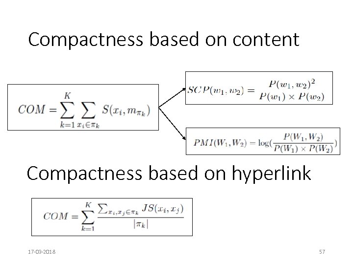 Compactness based on content Compactness based on hyperlink 17 -03 -2018 57 