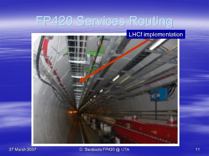 FP 420 Services Routing LHCf implementation 27 March 2007 D. Swoboda FP 420 @