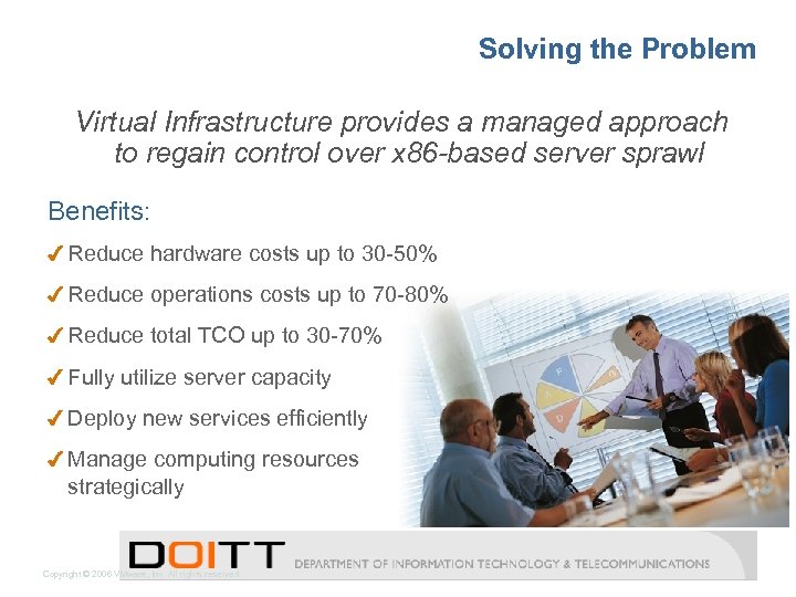 Solving the Problem Virtual Infrastructure provides a managed approach to regain control over x