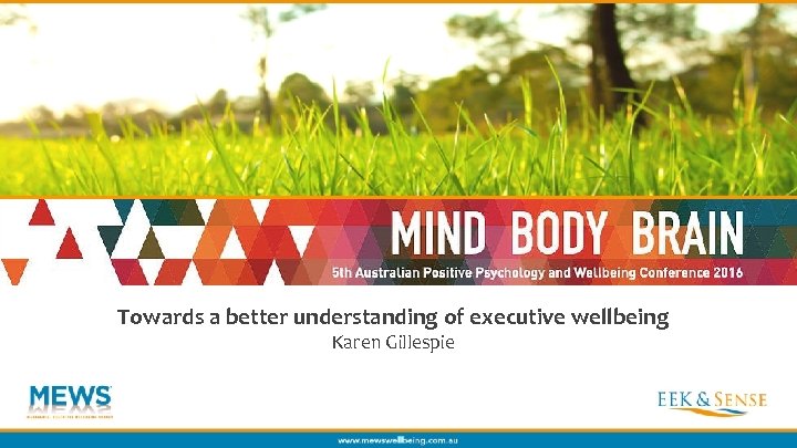 Towards a better understanding of executive wellbeing Karen Gillespie 