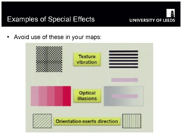 Examples of Special Effects • Avoid use of these in your maps: 