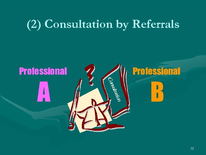 (2) Consultation by Referrals Professional tion sulta Con A Professional B 13 