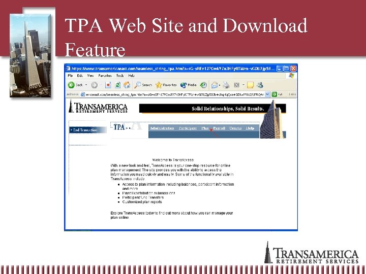 TPA Web Site and Download Feature 