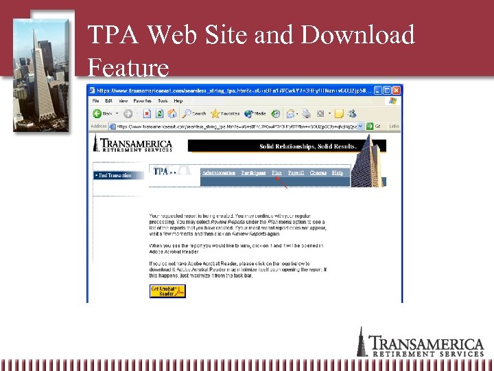 TPA Web Site and Download Feature 