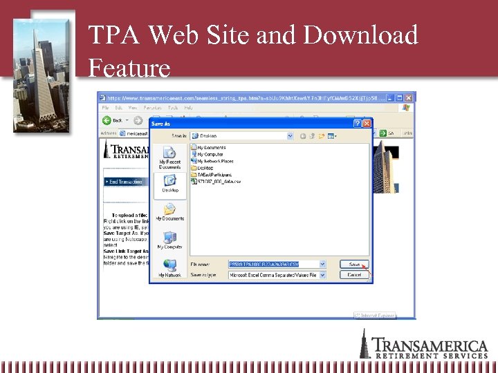 TPA Web Site and Download Feature 