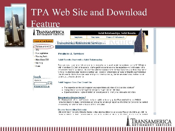 TPA Web Site and Download Feature 