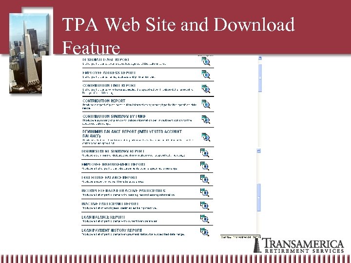 TPA Web Site and Download Feature 