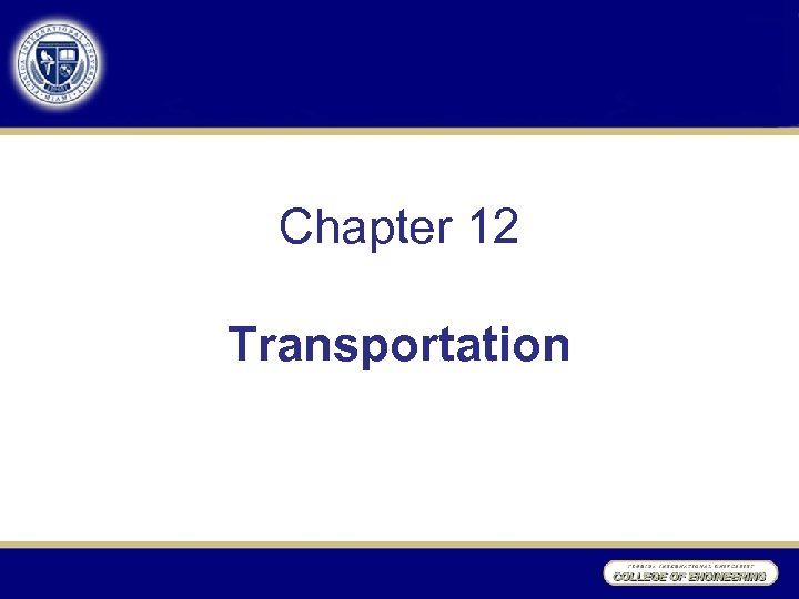 Chapter 12 Transportation 