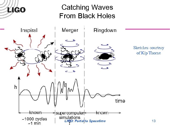 Catching Waves From Black Holes Sketches courtesy of Kip Thorne LIGO-G 030009 -01 -W