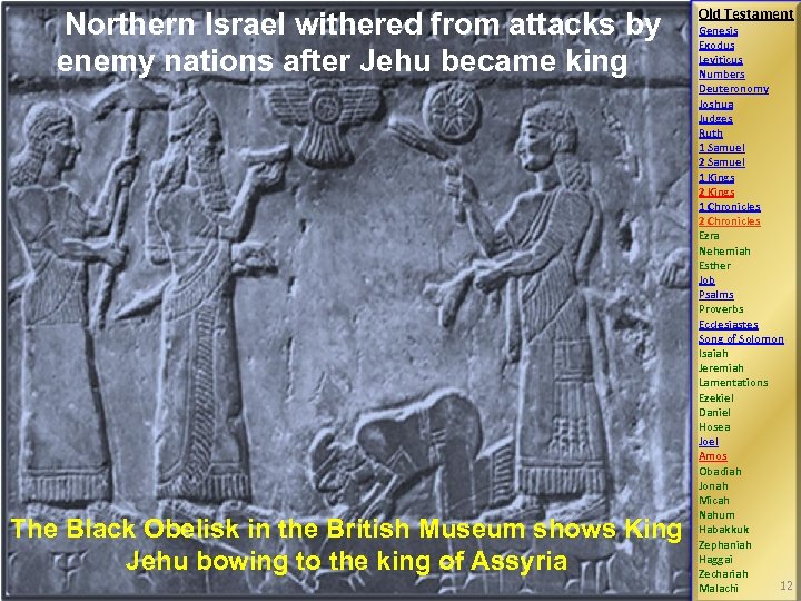 Northern Israel withered from attacks by enemy nations after Jehu became king The Black