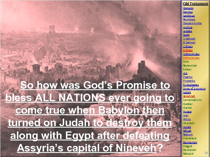 Old Testament So how was God’s Promise to bless ALL NATIONS ever going to