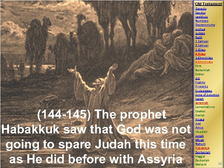 Old Testament (144 -145) The prophet Habakkuk saw that God was not going to