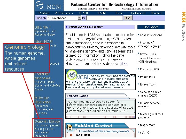 NCBI Field. Guide Genomic Biology 