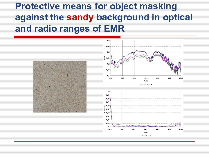 Protective means for object masking against the sandy background in optical and radio ranges