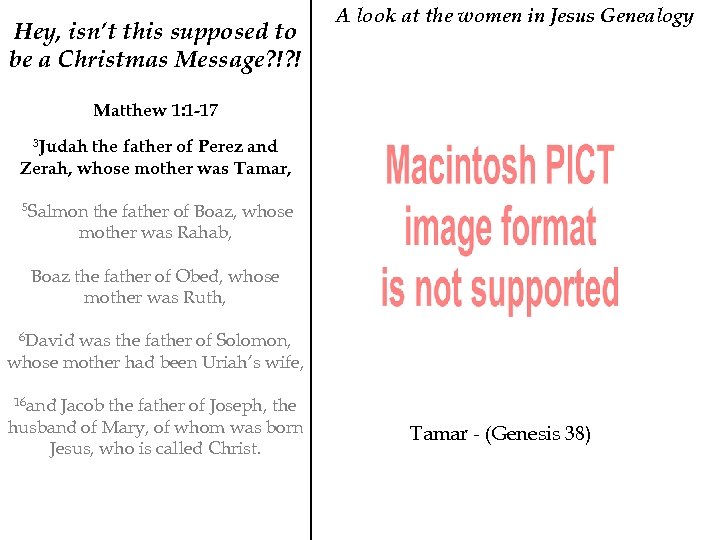 Hey, isn’t this supposed to be a Christmas Message? !? ! A look at