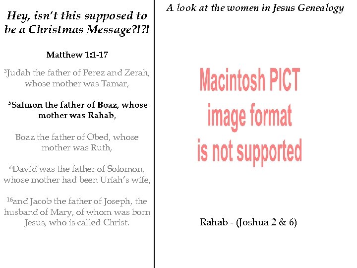 Hey, isn’t this supposed to be a Christmas Message? !? ! A look at