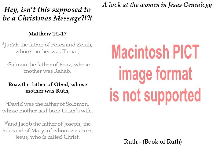 Hey, isn’t this supposed to be a Christmas Message? !? ! A look at