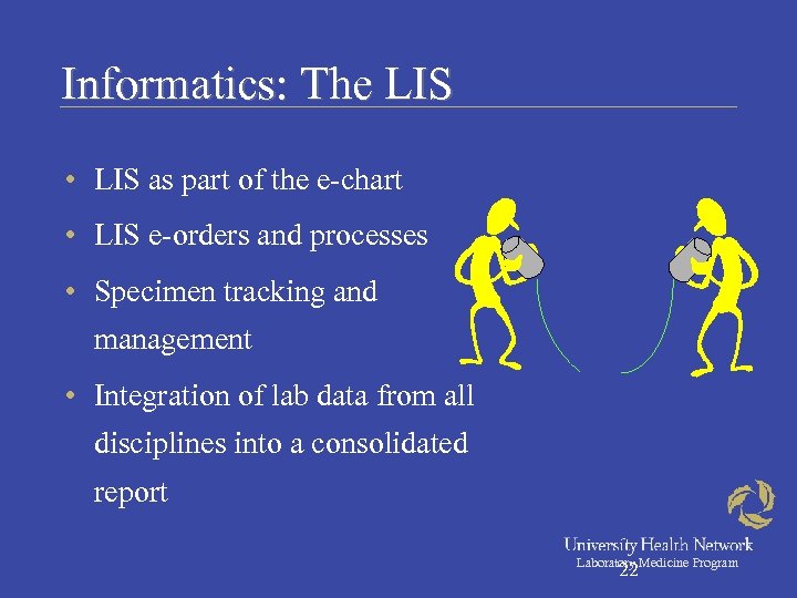 Informatics: The LIS • LIS as part of the e-chart • LIS e-orders and