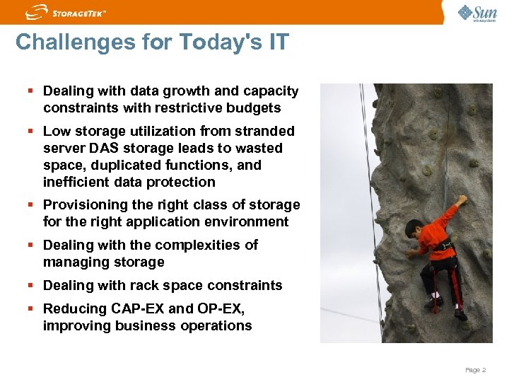 Challenges for Today's IT Dealing with data growth and capacity constraints with restrictive budgets