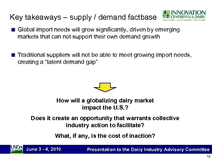 Key takeaways – supply / demand factbase ■ Global import needs will grow significantly,