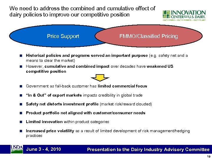 We need to address the combined and cumulative effect of dairy policies to improve