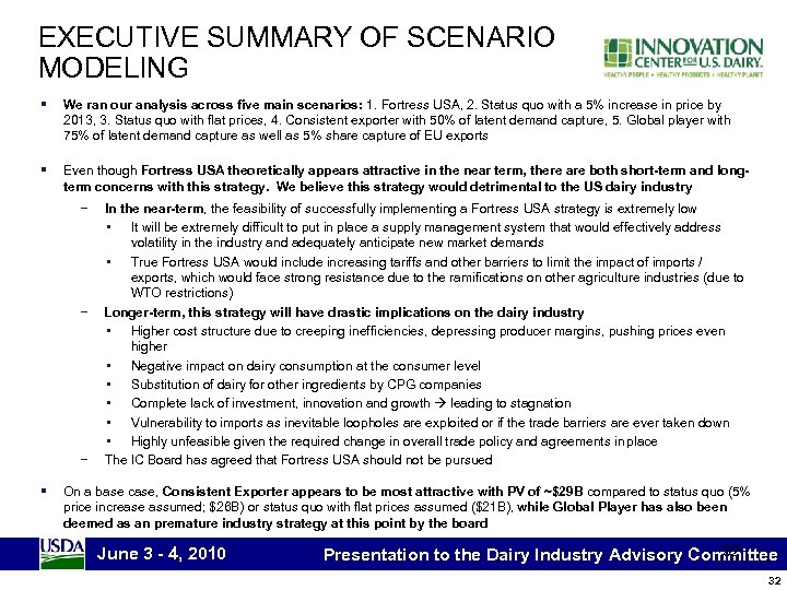 EXECUTIVE SUMMARY OF SCENARIO MODELING § We ran our analysis across five main scenarios: