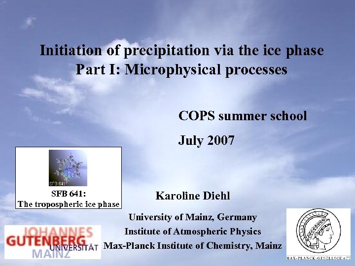 Initiation of precipitation via the ice phase Part I: Microphysical processes COPS summer school