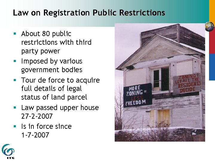 Law on Registration Public Restrictions § About 80 public restrictions with third party power