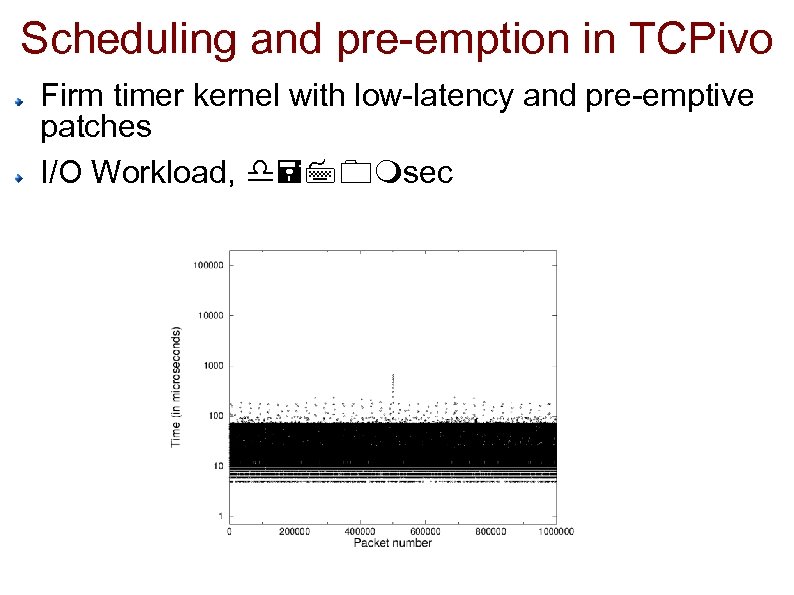 Scheduling and pre-emption in TCPivo Firm timer kernel with low-latency and pre-emptive patches I/O