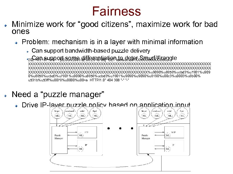 Fairness Minimize work for “good citizens”, maximize work for bad ones Problem: mechanism is