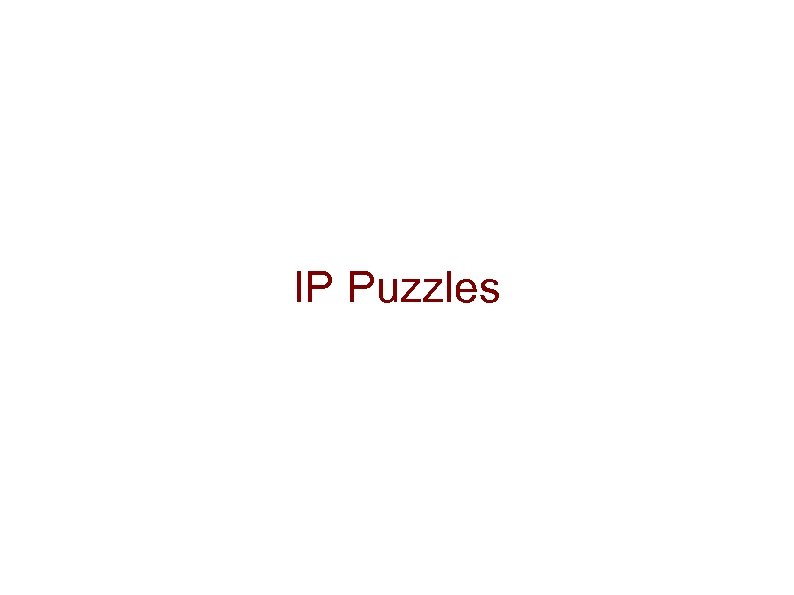 IP Puzzles 