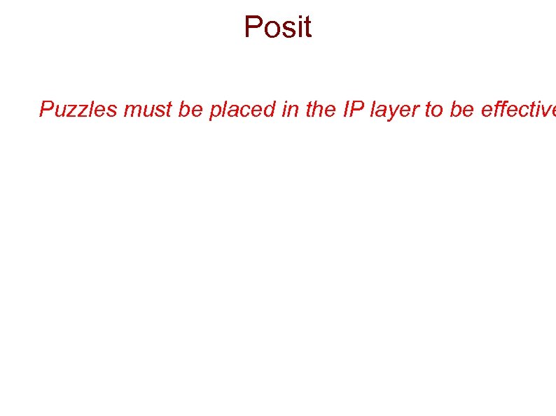 Posit Puzzles must be placed in the IP layer to be effective 
